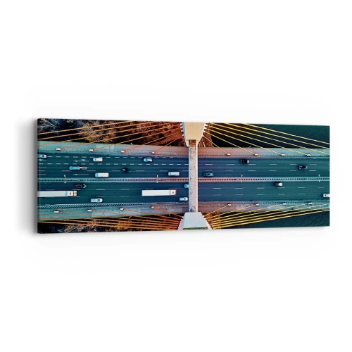 Bild auf Leinwand - Leinwandbild - Jenseits der Gewässer, jenseits der Wälder - 90x30 cm