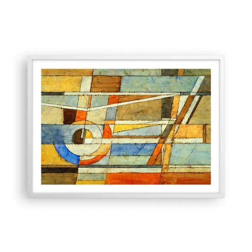 Poster in einem weißen Rahmen - Kubismus auf der Baustelle - 70x50 cm