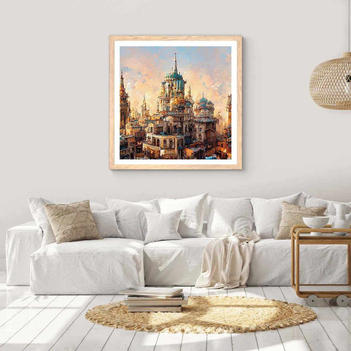 Poster in einem Rahmen aus heller Eiche - Stadt der Städte - 30x30 cm