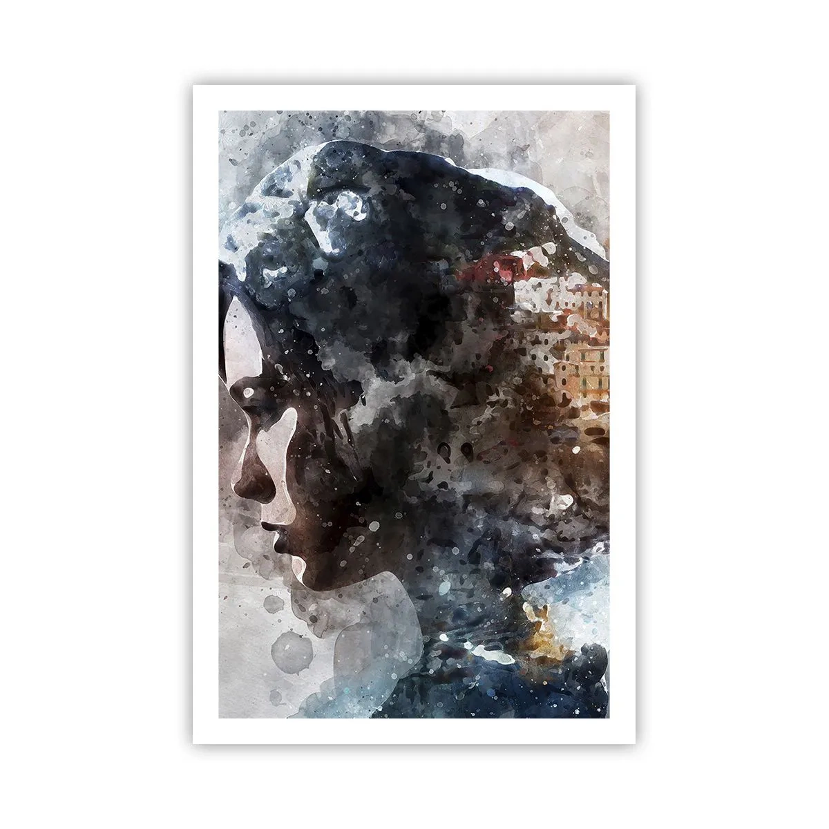 Poster - Eine Geschichte über ein Mädchen mit einer Stadt im Hintergrund - 61x91 cm