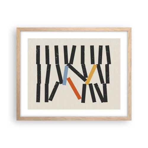 Poster in einem Rahmen aus heller Eiche - Domino – Komposition - 50x40 cm
