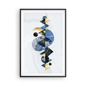 Poster in einem schwarzem Rahmen - Geometrische Landschaft - 61x91 cm