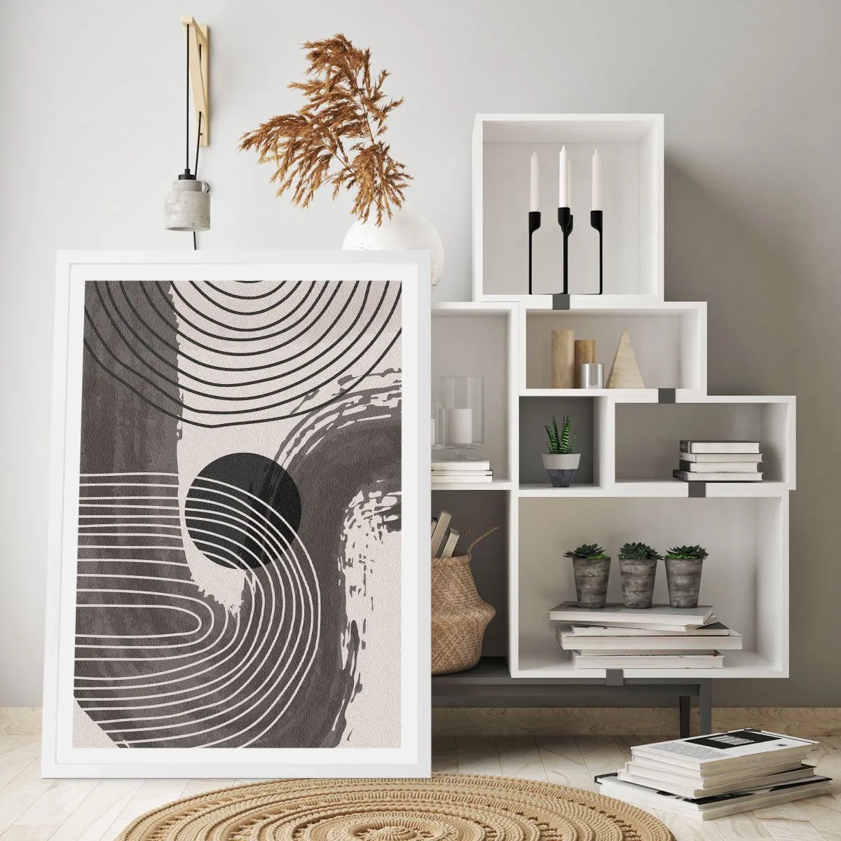 Poster in einem weißen Rahmen - Oval gewinnt - 30x40 cm