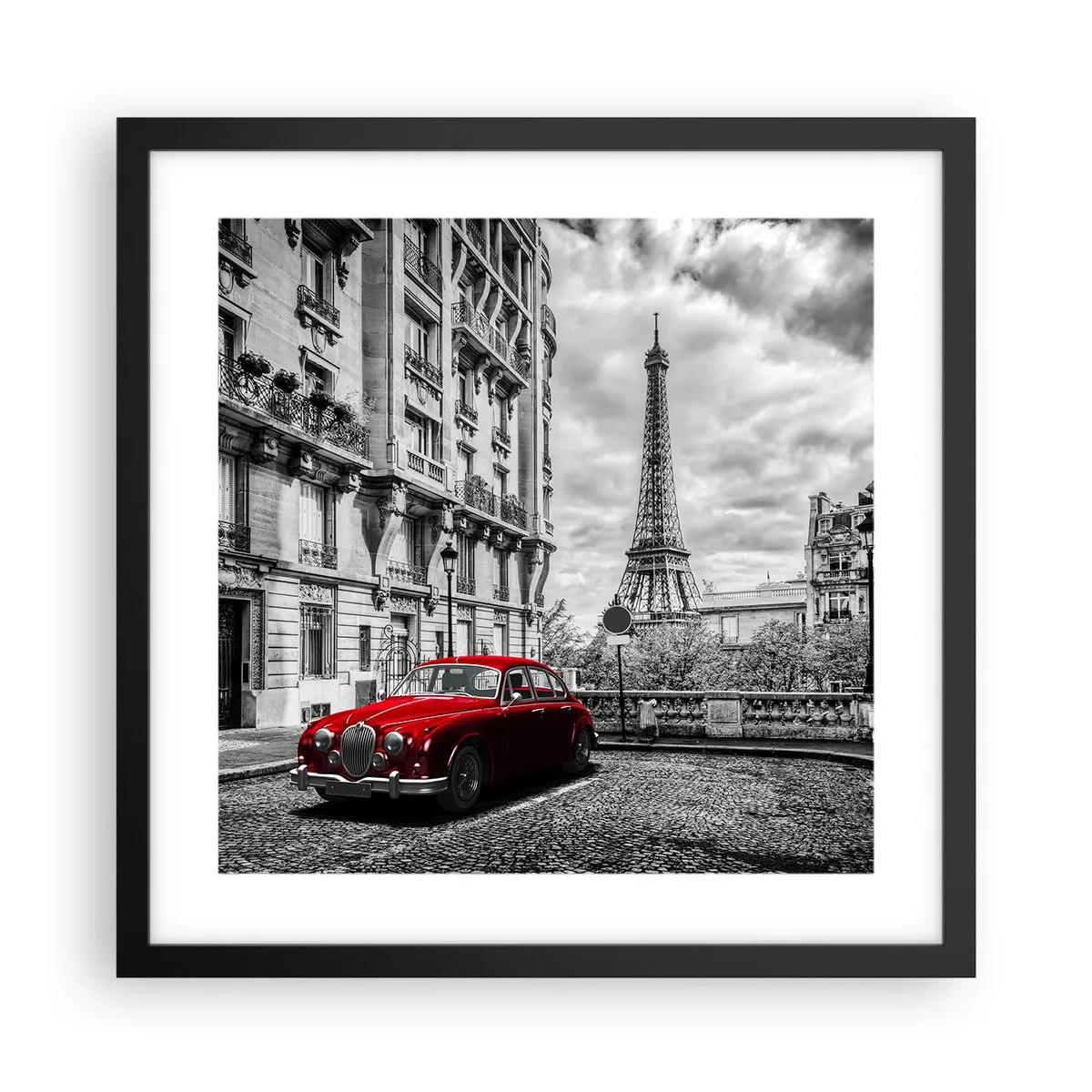 Poster in einem schwarzem Rahmen - Raubtier in der Stadt - 40x40 cm