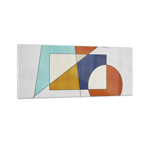 Glasbild - Bild auf glas - Abstraktion: modernistisches Spiel - 100x40 cm