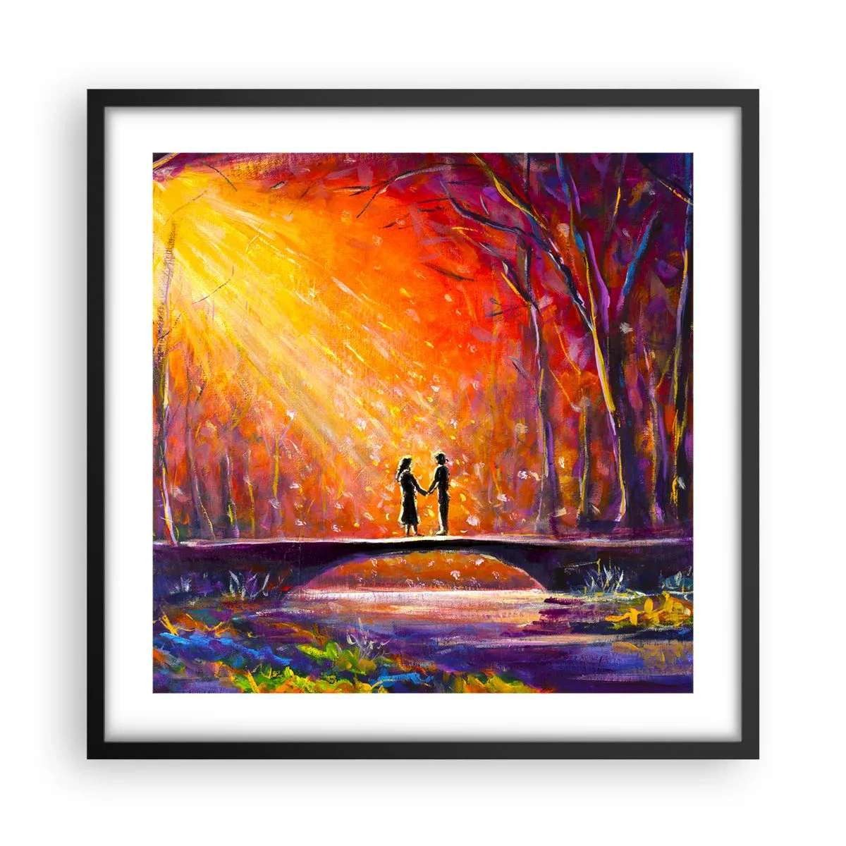 Poster in einem schwarzem Rahmen - Der Himmel liebt sie auch - 50x50 cm