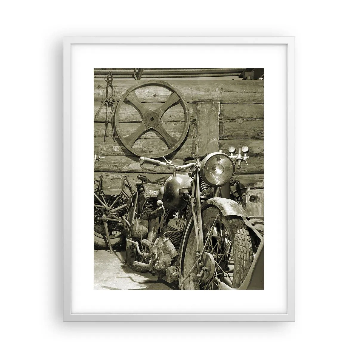 Poster in einem weißen Rahmen - Im Schuppen von Onkel Władek - 40x50 cm