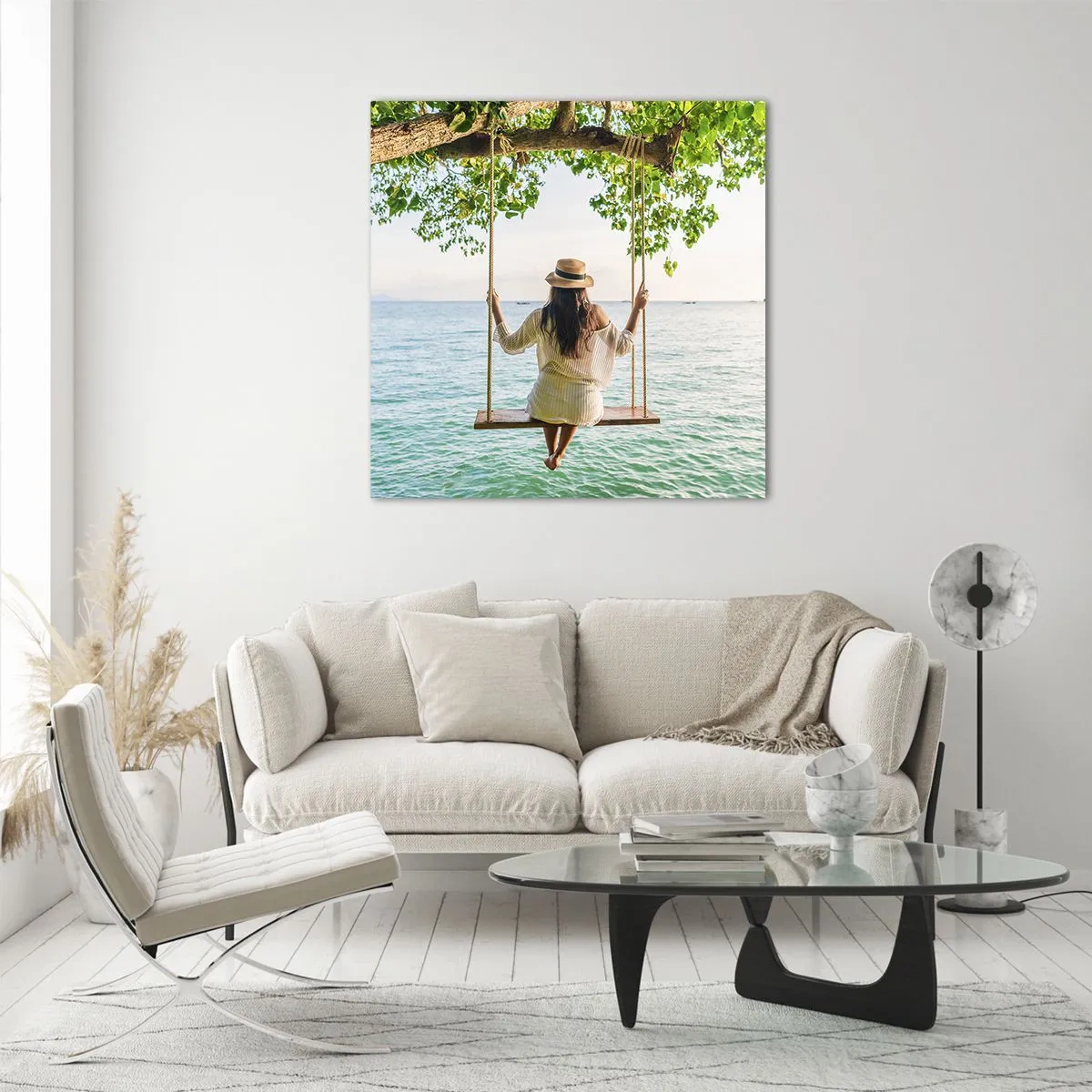 Glasbild - Bild auf glas - Das Leben ist wunderschön - 70x70 cm