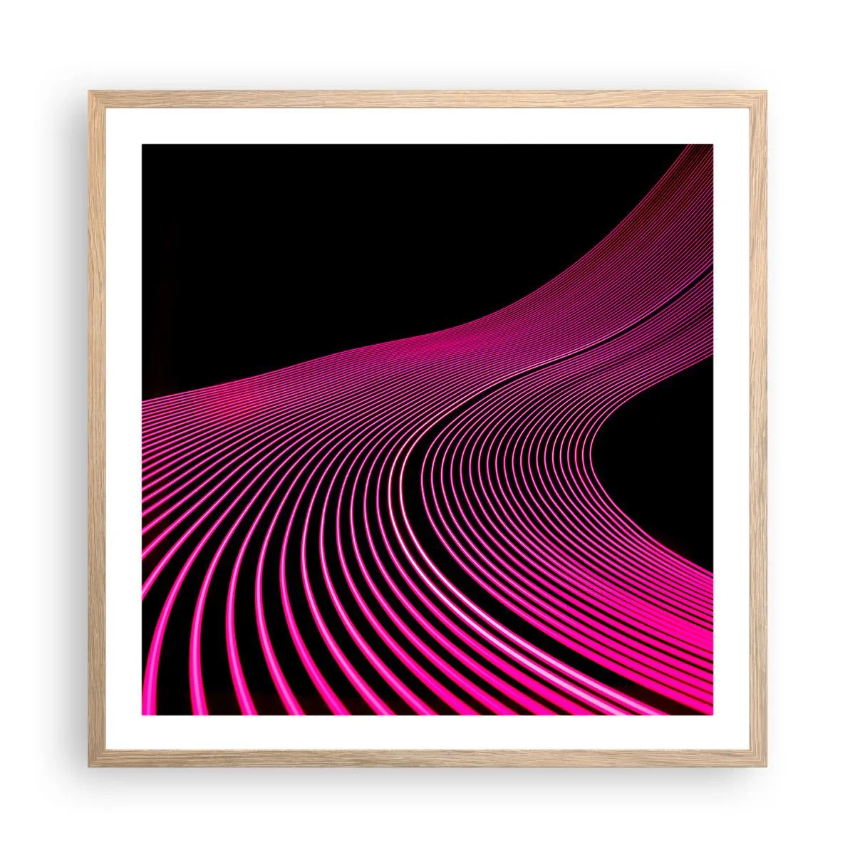 Poster in einem Rahmen aus heller Eiche - Allee des Lichts - 60x60 cm