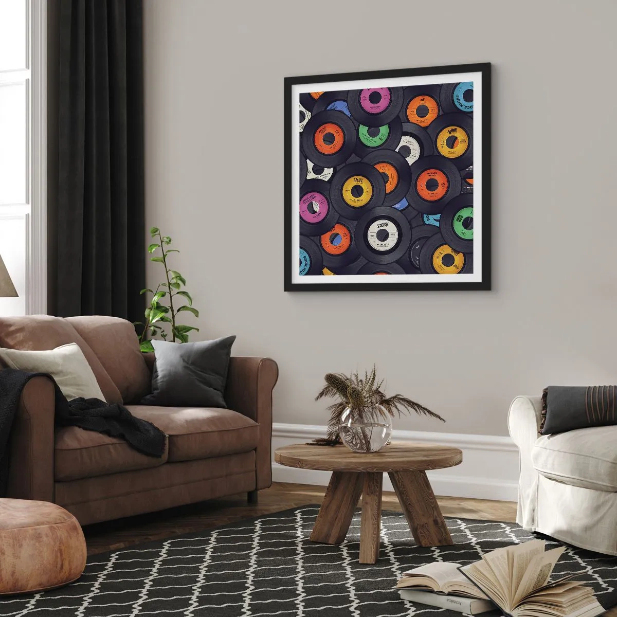 Poster in einem schwarzem Rahmen - Farben der Klassiker - 40x40 cm