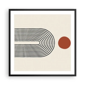 Poster in einem schwarzem Rahmen - Magnetismus von Formen und Farben - 60x60 cm