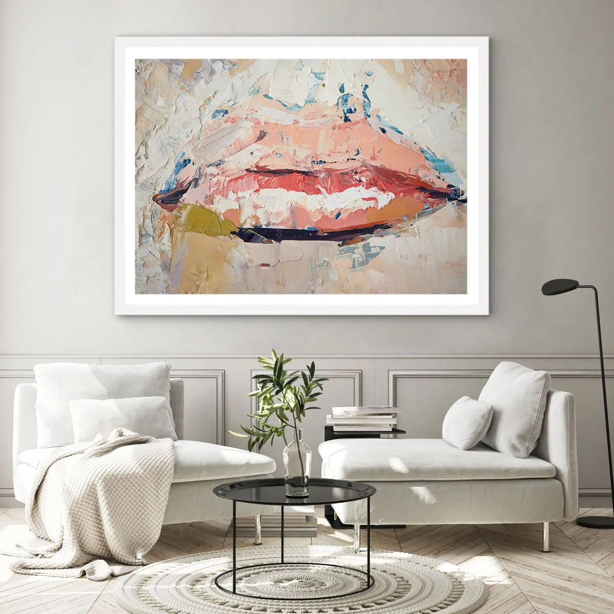 Poster in einem weißen Rahmen - Es weckt die Sinne - 50x40 cm