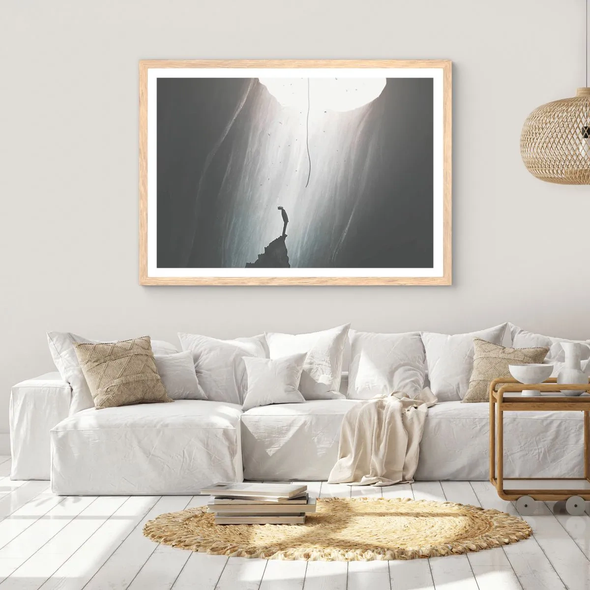 Poster in einem Rahmen aus heller Eiche - Es gibt immer einen Ausweg - 50x40 cm