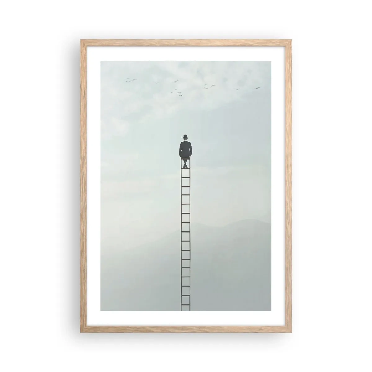 Poster in einem Rahmen aus heller Eiche - Erhebe dich darüber! - 50x70 cm