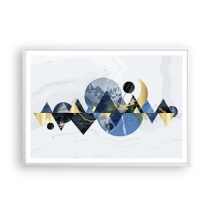 Poster in einem weißen Rahmen - Geometrische Landschaft - 100x70 cm