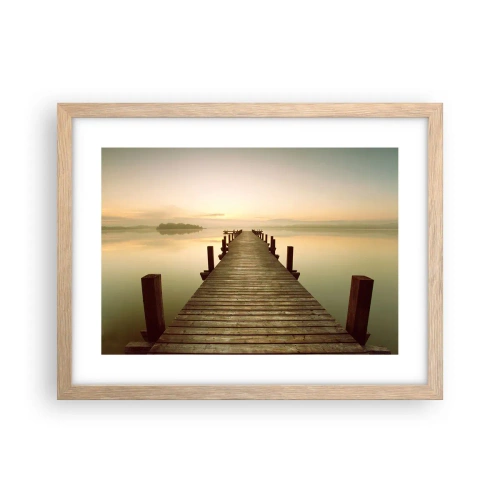 Poster in einem Rahmen aus heller Eiche - Tagesanbruch, Morgendämmerung, Licht - 40x30 cm