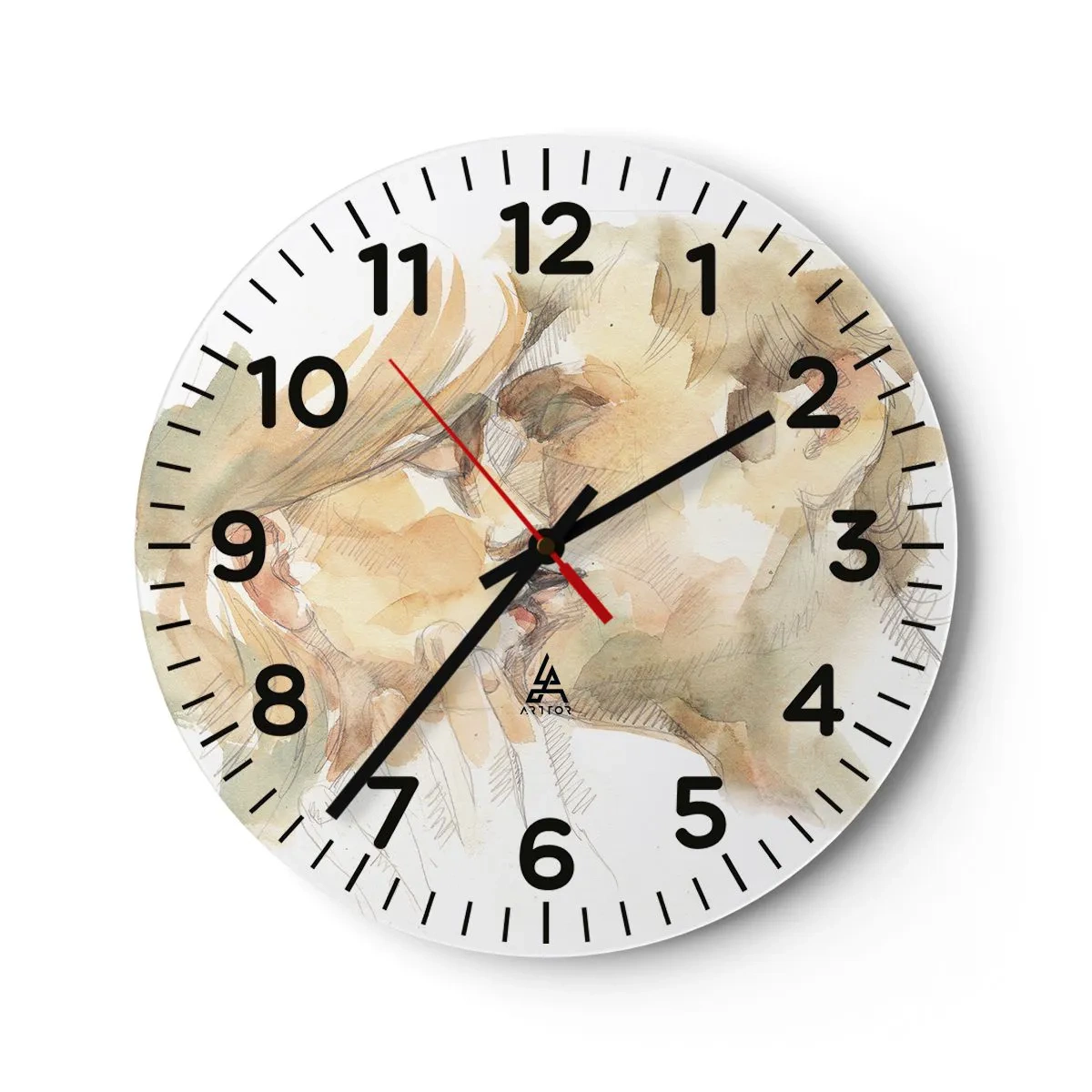 Wanduhr - Glasuhr - Hälfte gefunden? - 30x30 cm