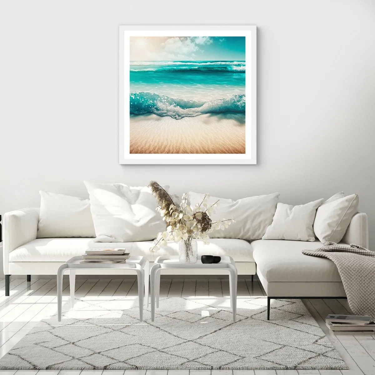 Poster in einem weißen Rahmen - Frieden des Ozeans - 30x30 cm