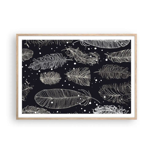 Poster in einem Rahmen aus heller Eiche - Gefiederte Spitze - 100x70 cm