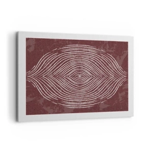 Bild auf Leinwand - Leinwandbild - Symmetrische Wellen in weißen Linien auf braunem Hintergrund - 100x70cm - Der Raum spricht - Moderne Wanddekoration für Wohnzimmer und Schlafzimmer ARTTOR