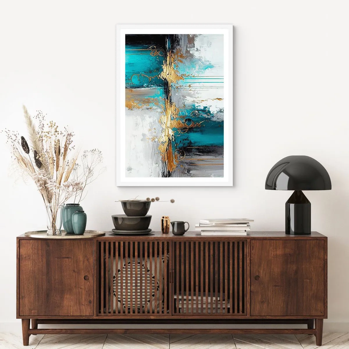 Poster in einem weißen Rahmen - Alles fließt - 50x70 cm