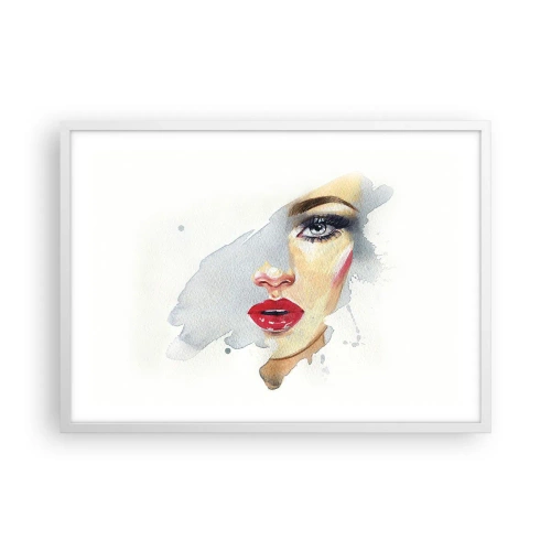 Poster in einem weißen Rahmen - Abspiegeln in einem Wassertropfen - 70x50 cm