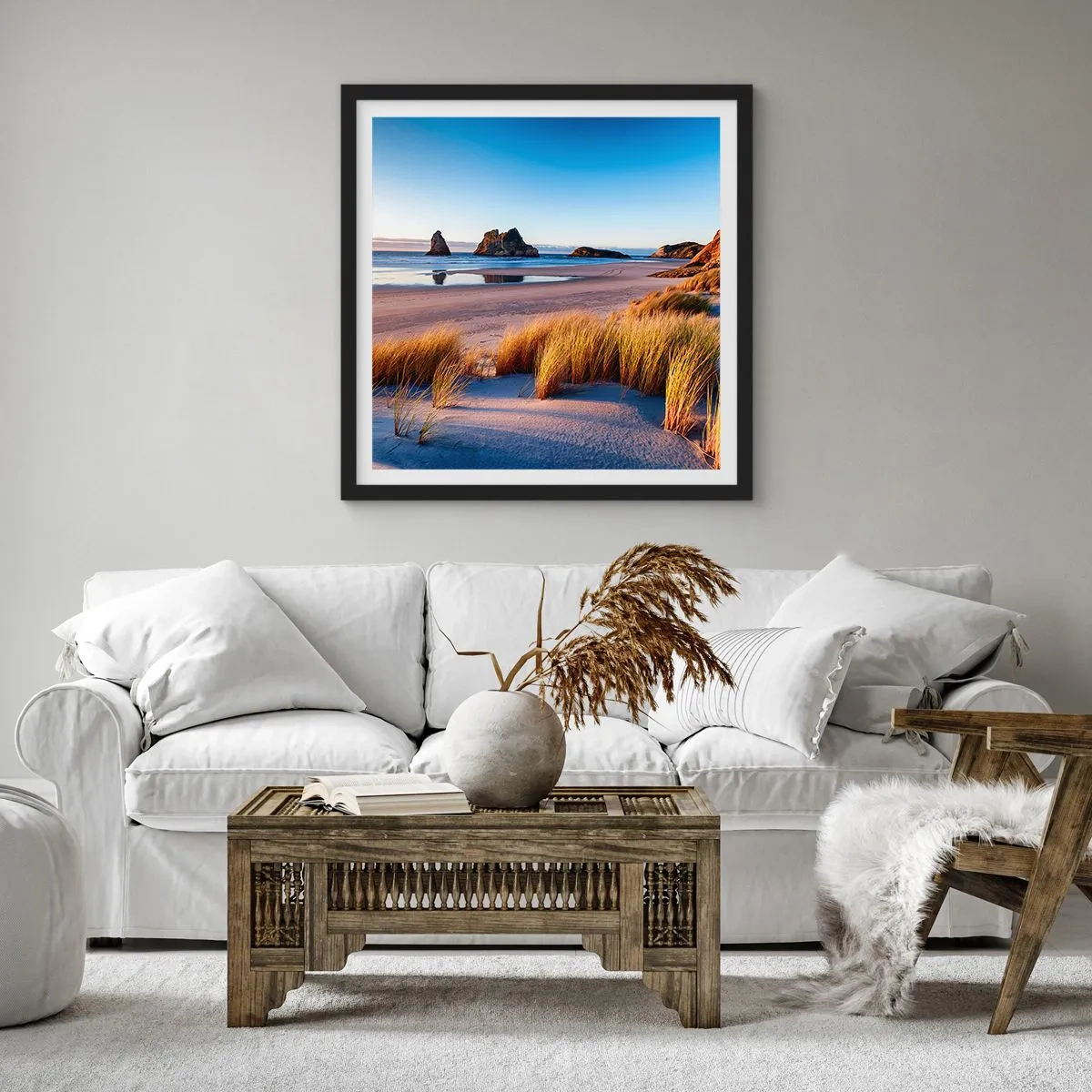Poster in einem schwarzem Rahmen - Für Friedenssuchende - 60x60 cm