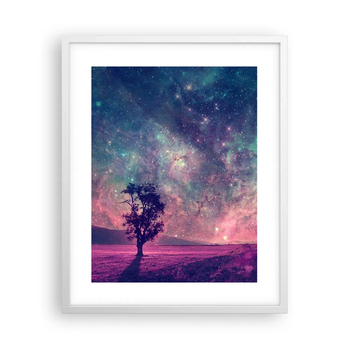Poster in einem weißen Rahmen - Unter dem magischen Himmel - 40x50 cm