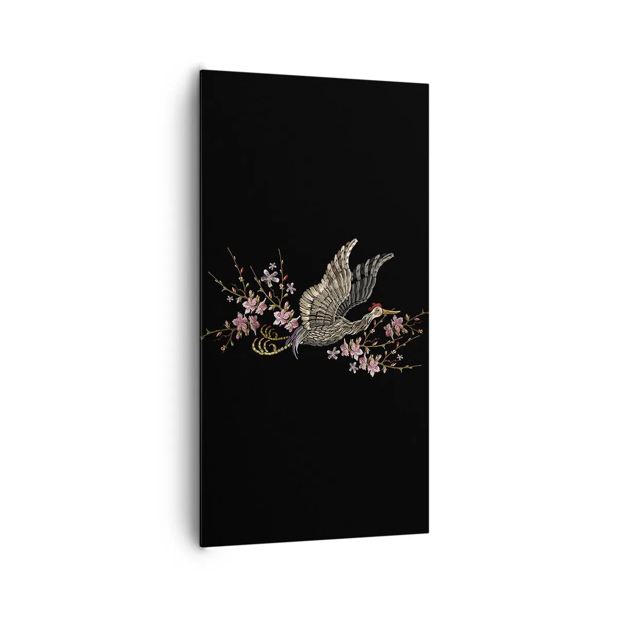 Bild auf Leinwand - Leinwandbild - Exotischer gestickter Vogel - 65x120 cm