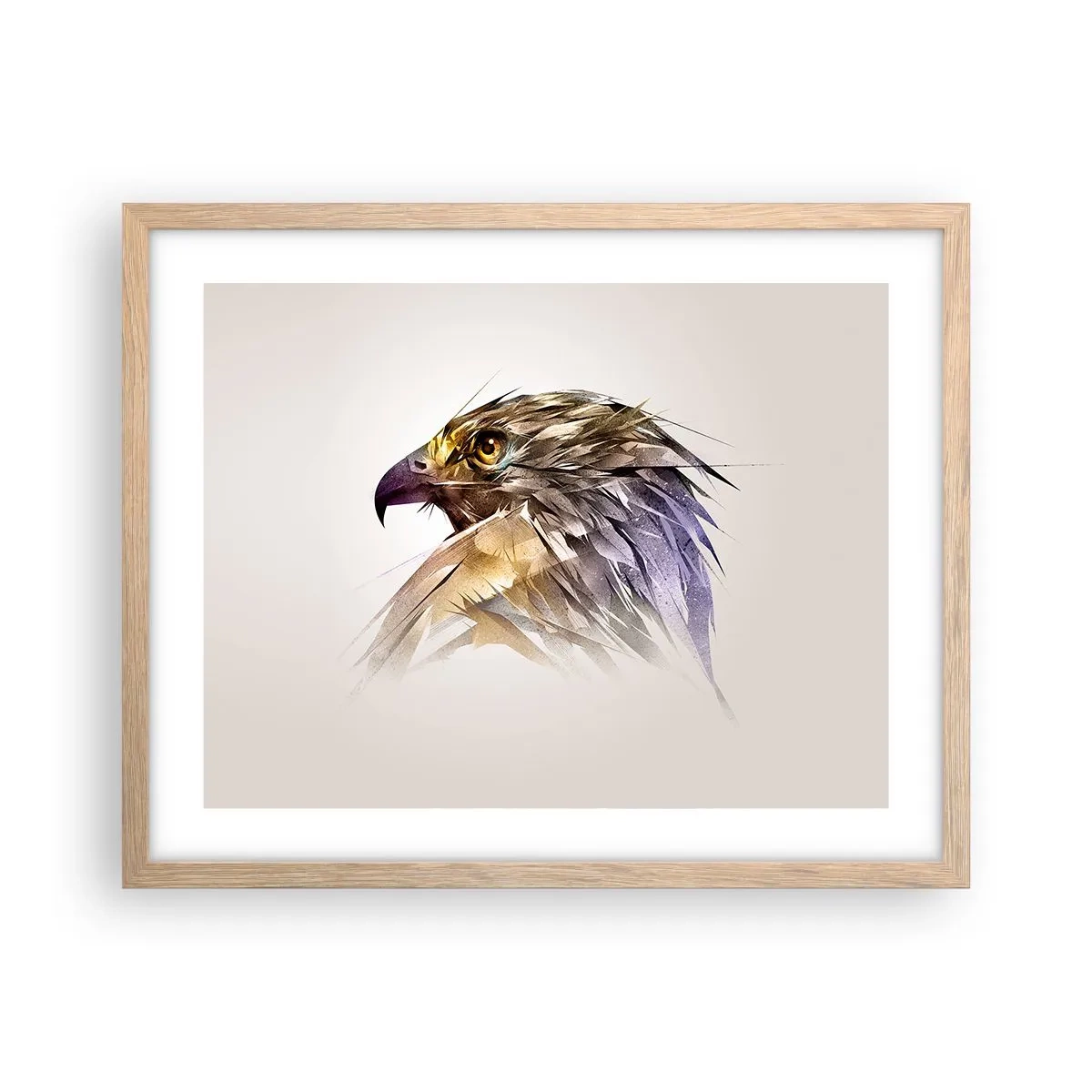 Poster in einem Rahmen aus heller Eiche - Porträt eines Kriegers - 50x40 cm