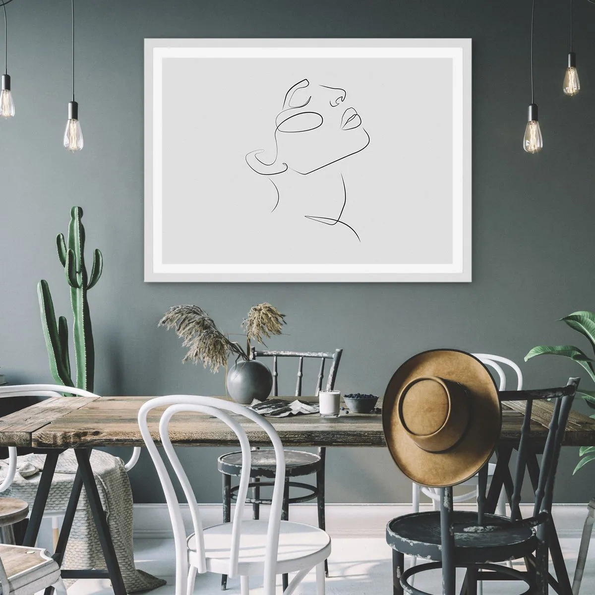 Poster in einem weißen Rahmen - Die Drehungen und Wendungen der Träume - 50x40 cm