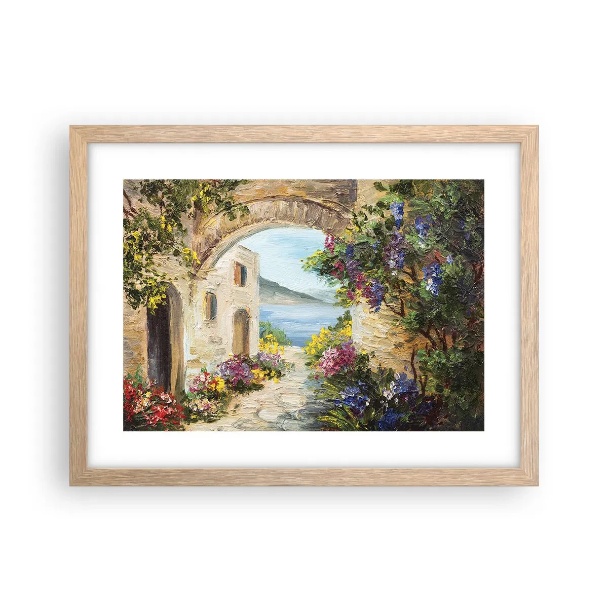 Poster in einem Rahmen aus heller Eiche - Charme einer Küstenprovinz - 40x30 cm