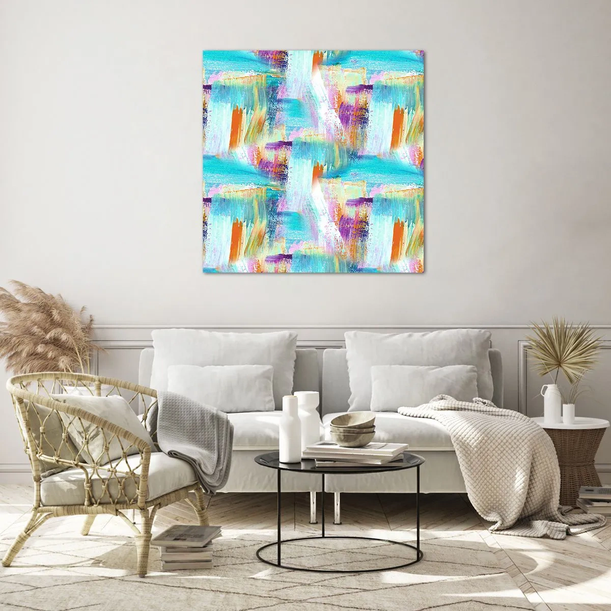 Glasbild - Bild auf glas - Fröhlicher Labyrinth-Liner - 50x50 cm