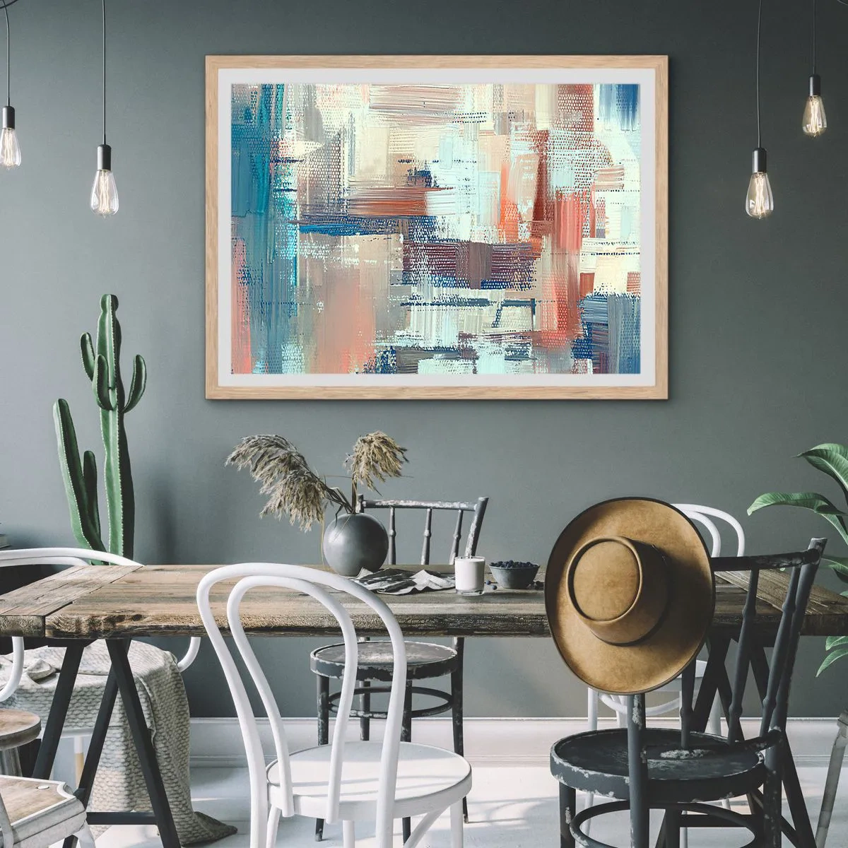 Poster in einem Rahmen aus heller Eiche - Zum Licht kommen - 50x40 cm