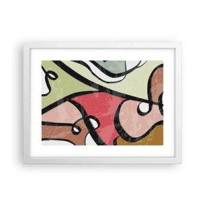 Poster in einem weißen Rahmen - Pirouetten unter Farben - 40x30 cm