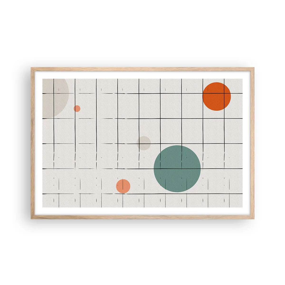 Poster in einem Rahmen aus heller Eiche - Gefangen. Wir oder sie? - 91x61 cm