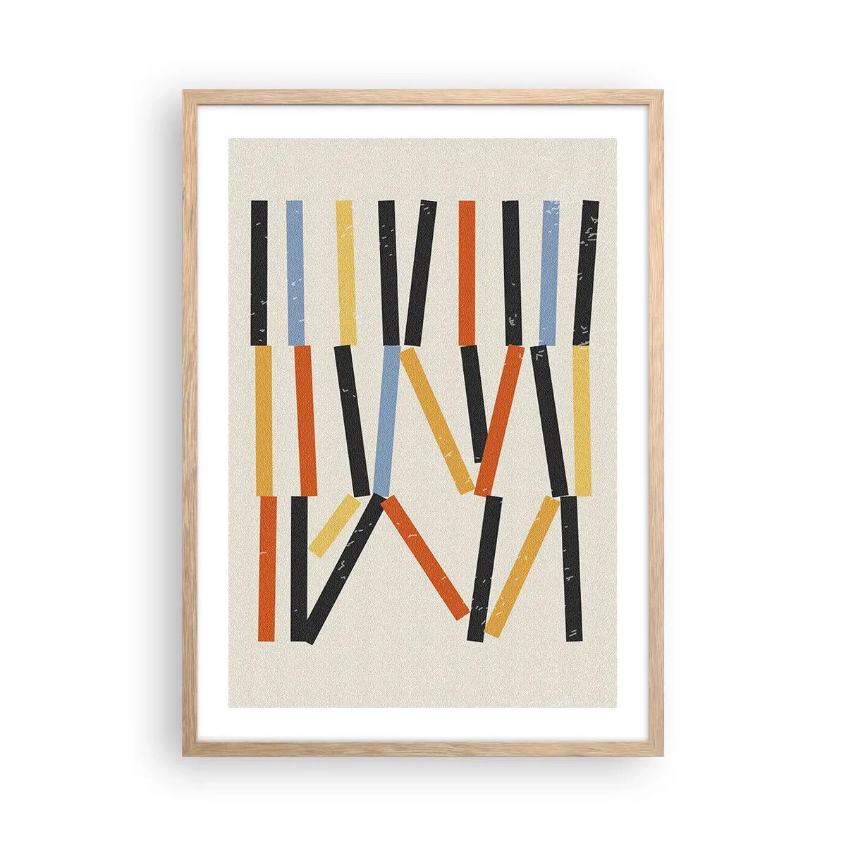 Poster in einem Rahmen aus heller Eiche - Komposition auf der Ebene - 50x70 cm