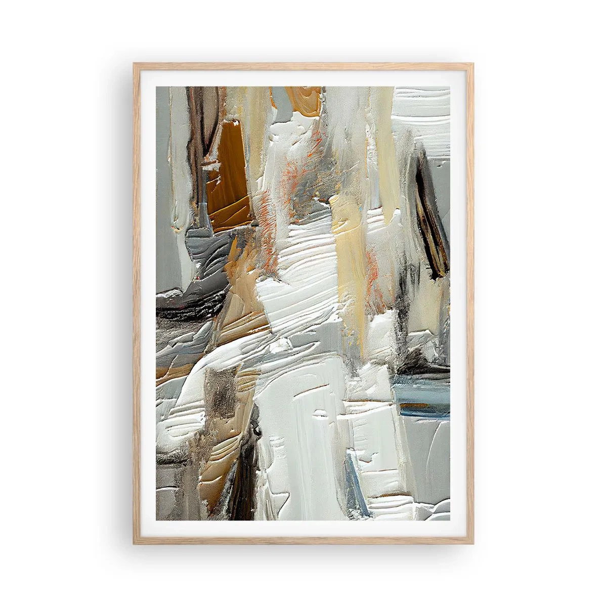 Poster in einem Rahmen aus heller Eiche - Bunte Schichten - 70x100 cm