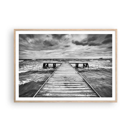 Poster in einem Rahmen aus heller Eiche - Ich warte darauf, dass der Wind wegjagt... - 100x70 cm