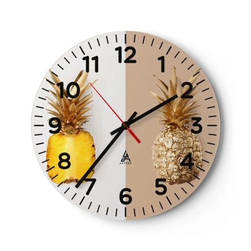 Wanduhr - Glasuhr - Ananas für uns - 30x30 cm