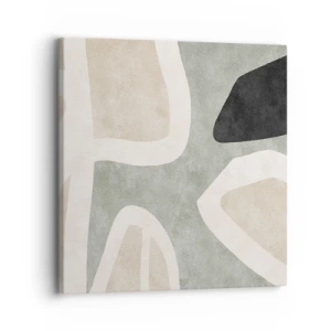 Bild auf Leinwand - Leinwandbild - Komposition mit schwarzem Motiv - 30x30 cm