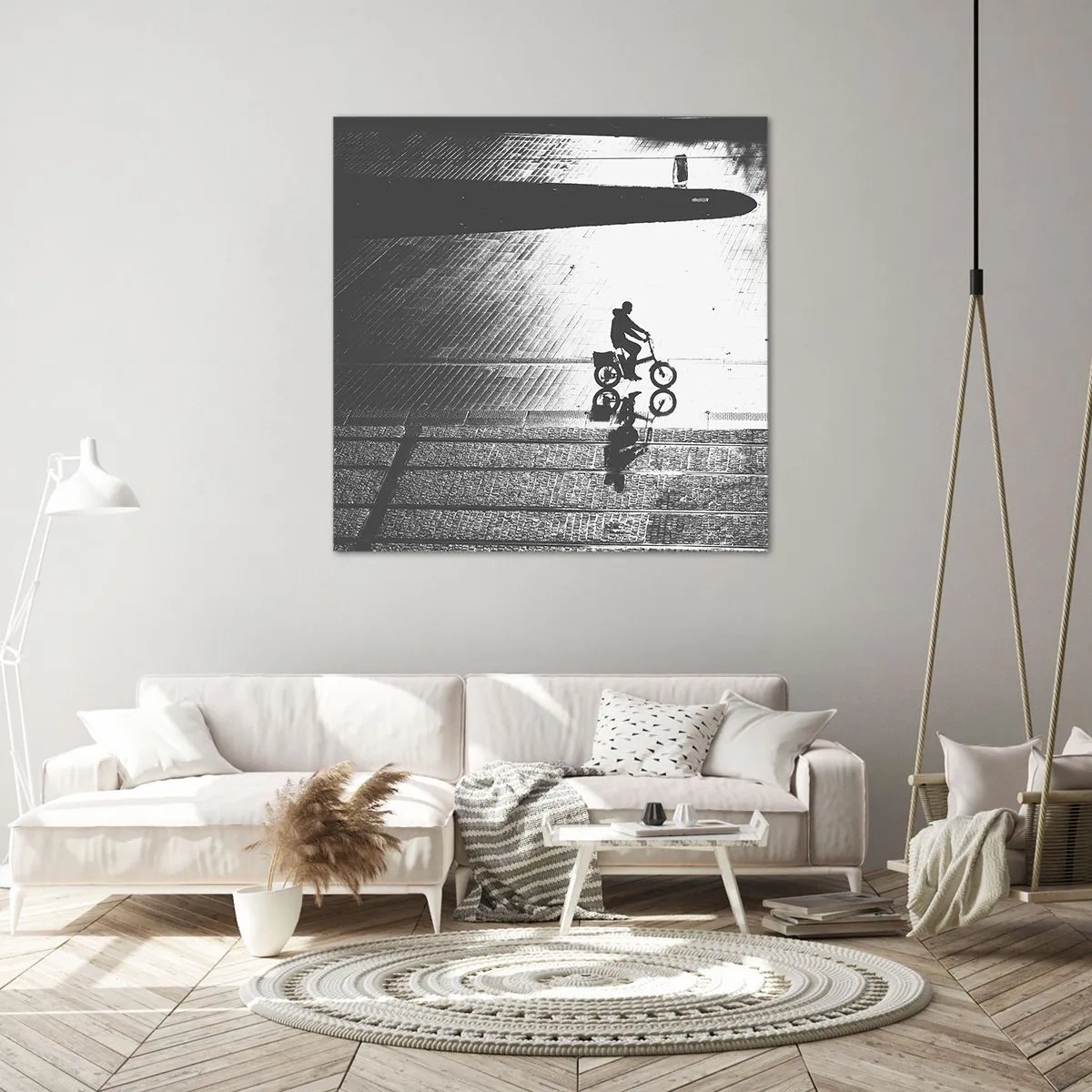 Bild auf Leinwand - Leinwandbild - Vor sich hin durch die Stadt - 40x40 cm