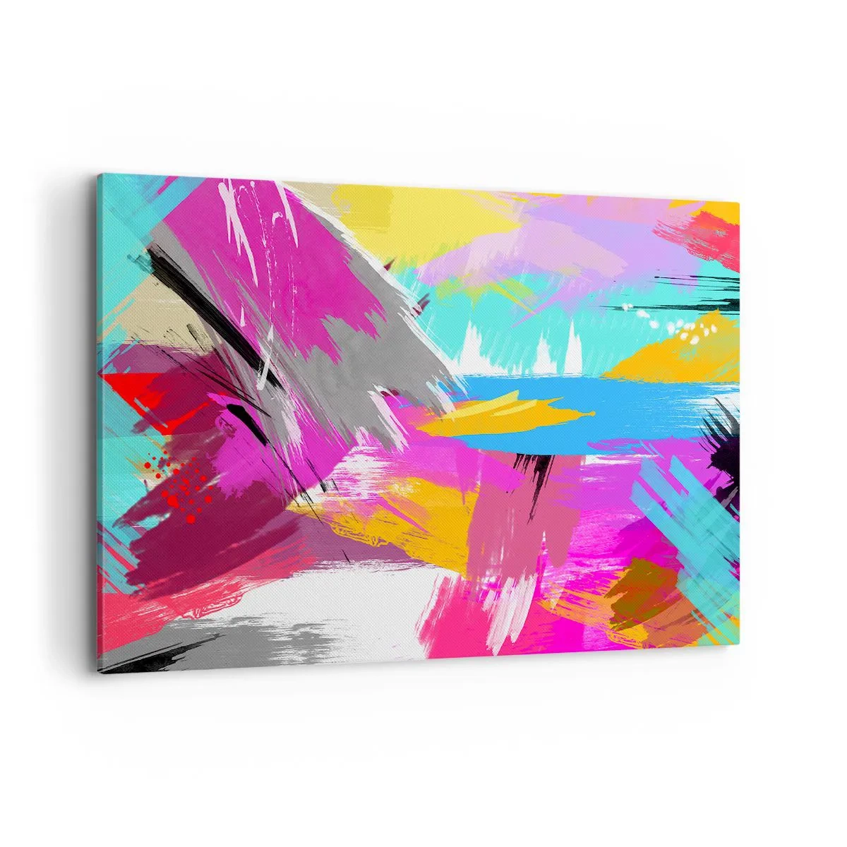 Bild auf Leinwand - Leinwandbild - Dynamische Abstraktion in intensiven Farben - 120x80cm - Und nochmal und nochmal und nochmal wieder - Moderne Wanddekoration für Wohnzimmer und Schlafzimmer ARTTOR