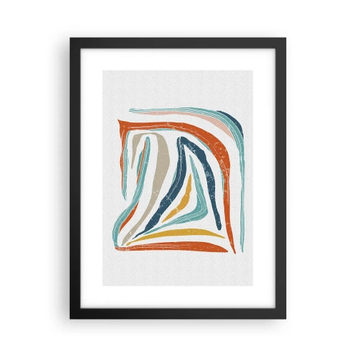 Poster in einem schwarzem Rahmen - Abstraktion mit einem freundlichen Lächeln - 30x40 cm