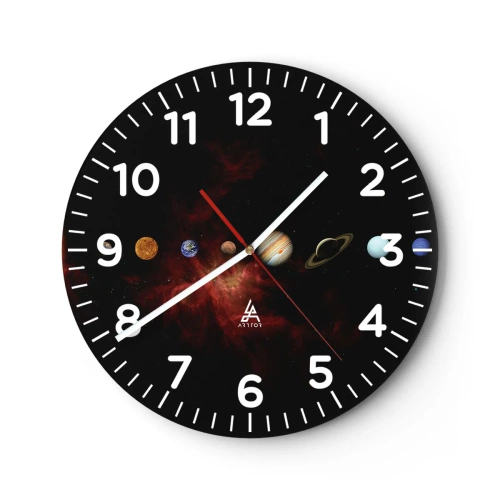 Wanduhr - Glasuhr - Unsere Nachbarschaft - 40x40 cm