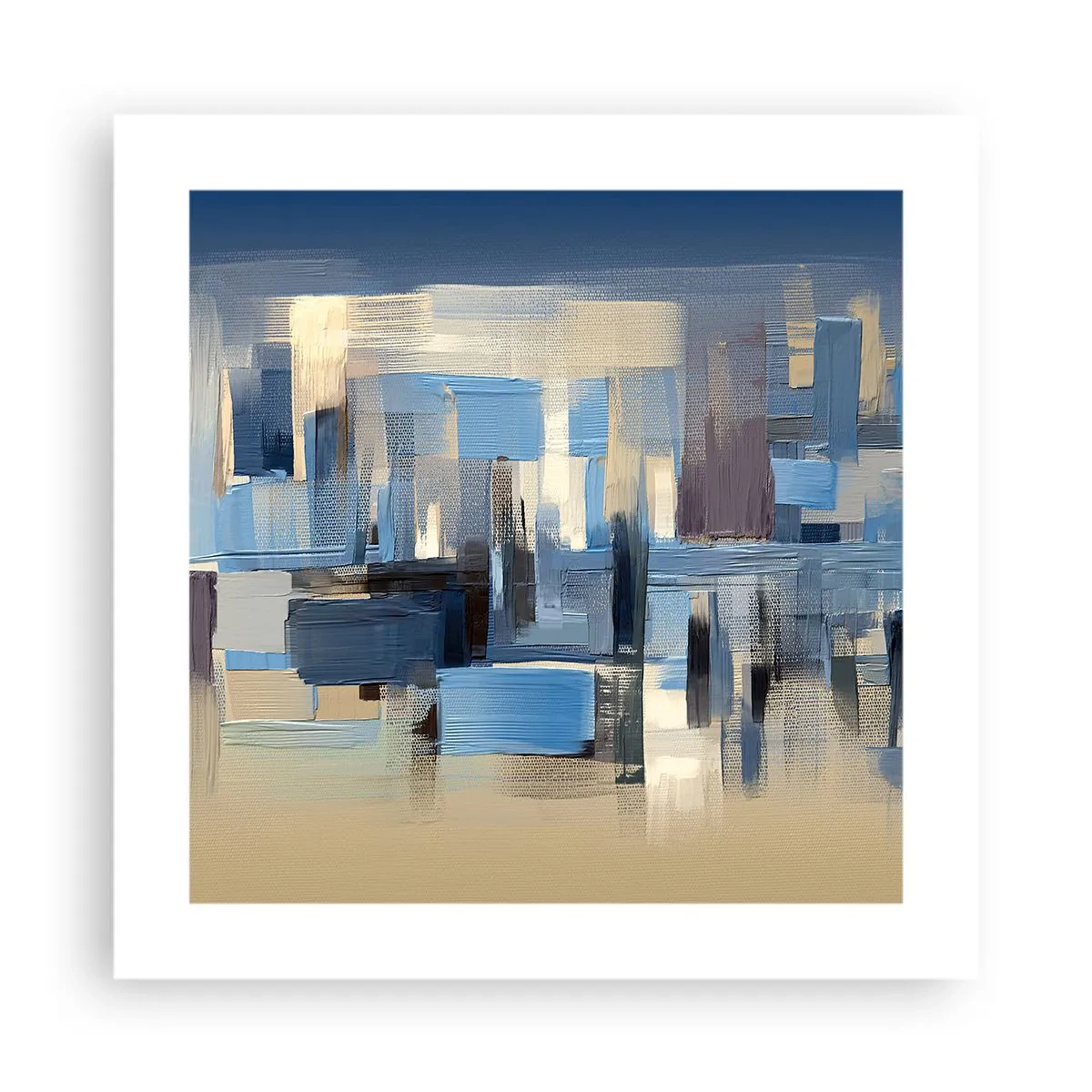 Poster - Blaue Konstruktion - 40x40 cm