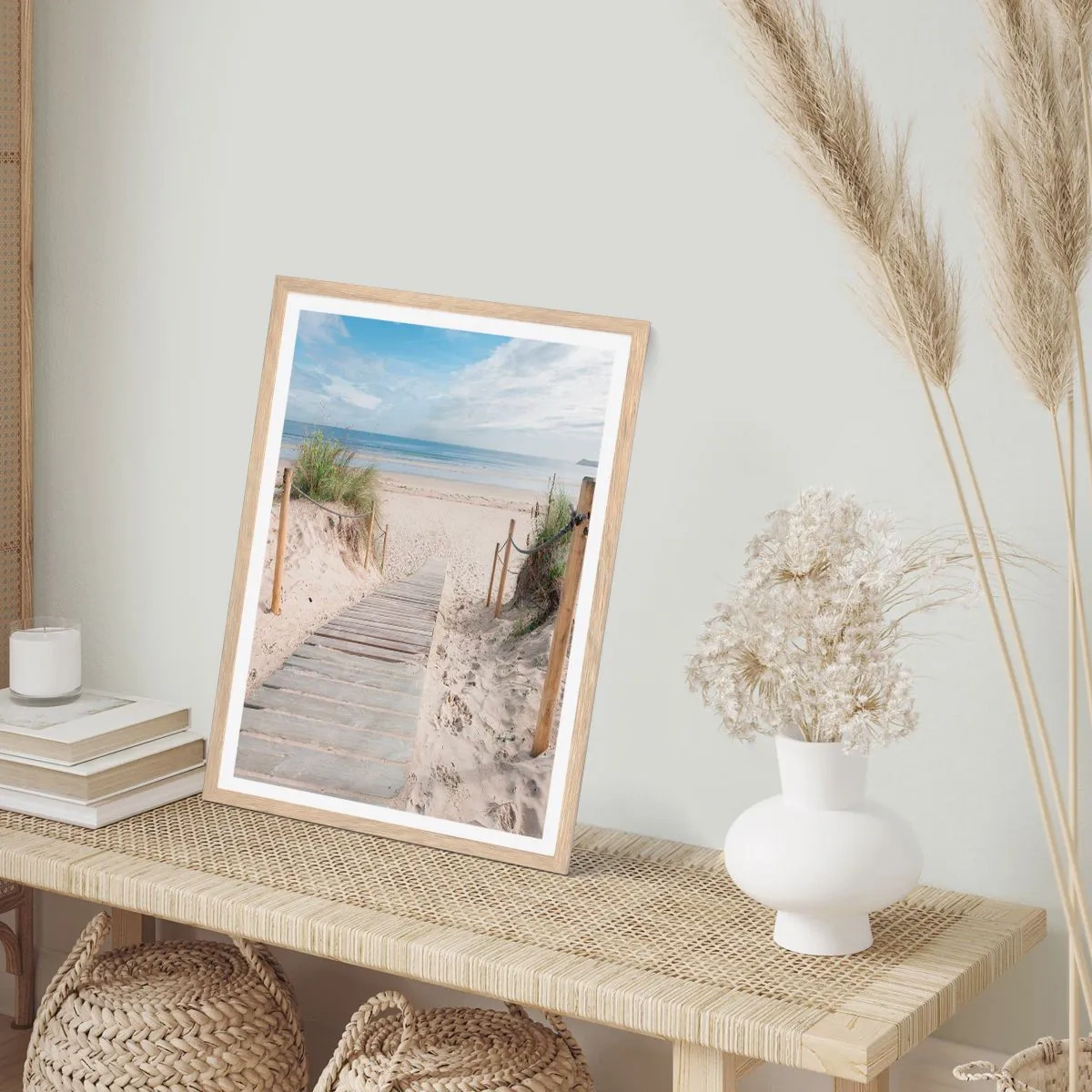 Poster in einem Rahmen aus heller Eiche - Bis zum Horizont - 50x70 cm