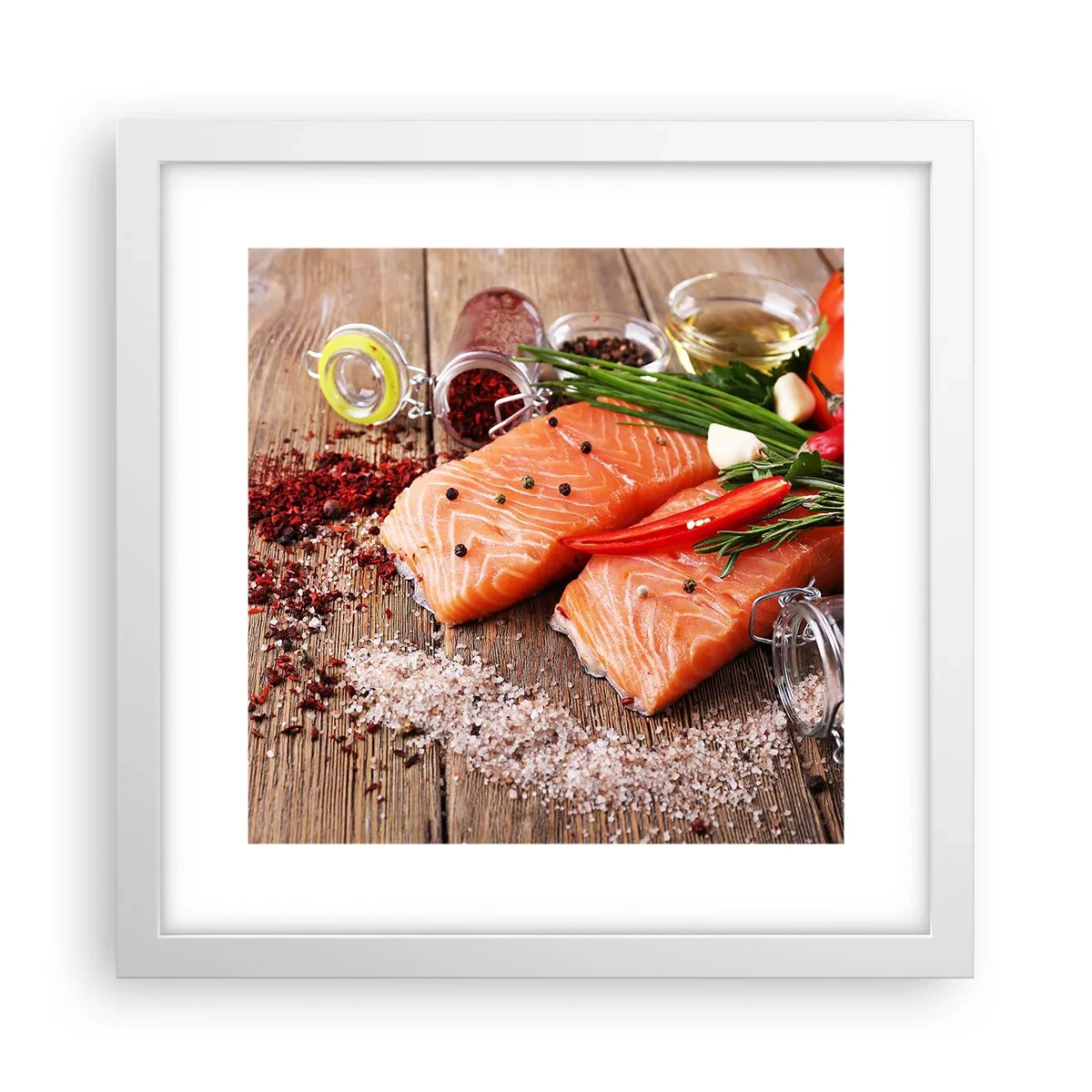 Poster in einem weißen Rahmen - Norwegisches Abenteuer in der Küche - 30x30 cm