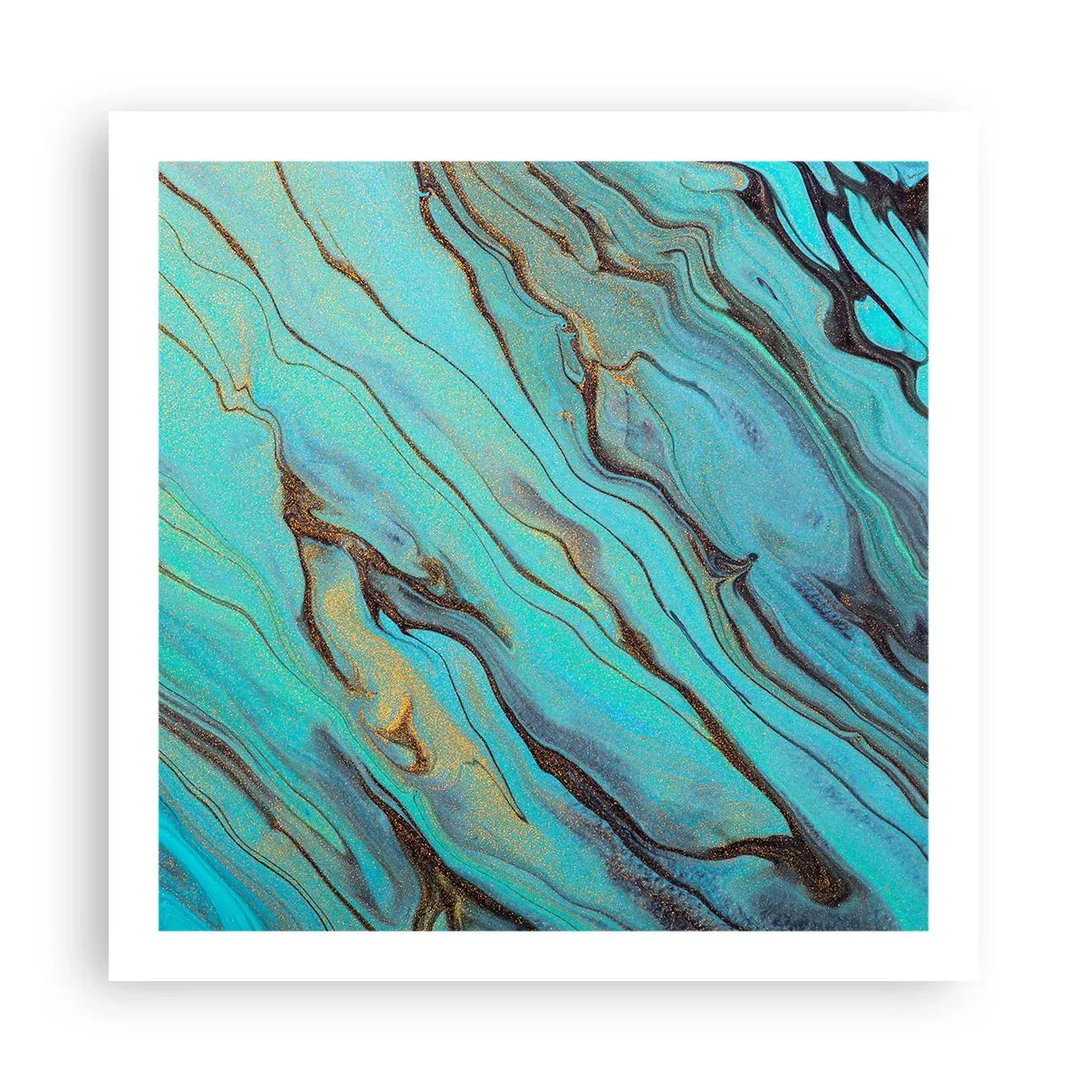 Poster - Türkisfarbene Flut - 60x60 cm