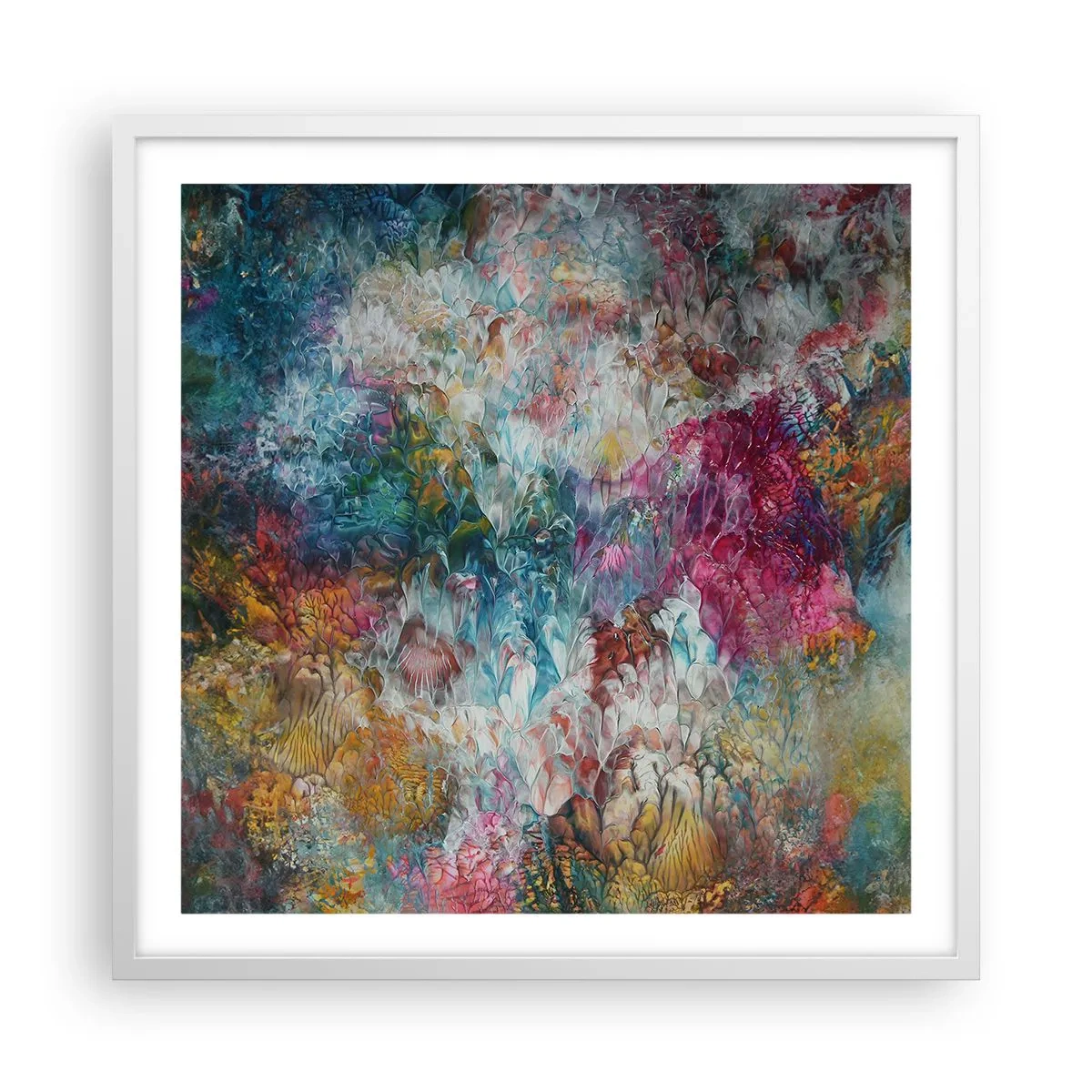Poster in einem weißen Rahmen - In voller Blüte - 60x60 cm